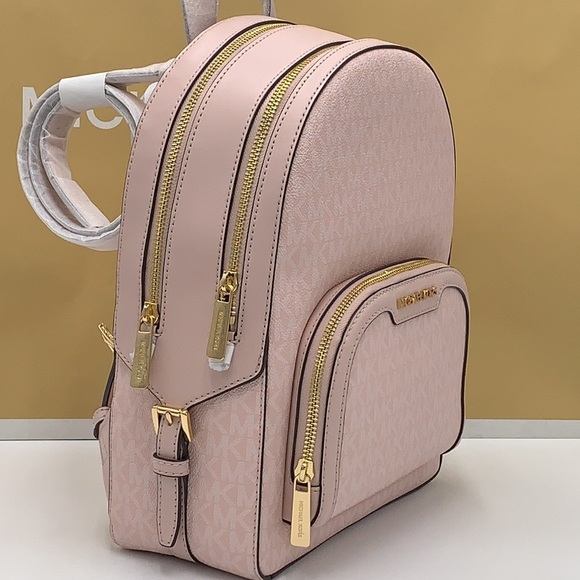 MICHAEL KORS JAYCEE MEDIUM BACKPACK LIGHT POWDER BLUSH SIGNATURE COLOR - Picture 15 of 16
